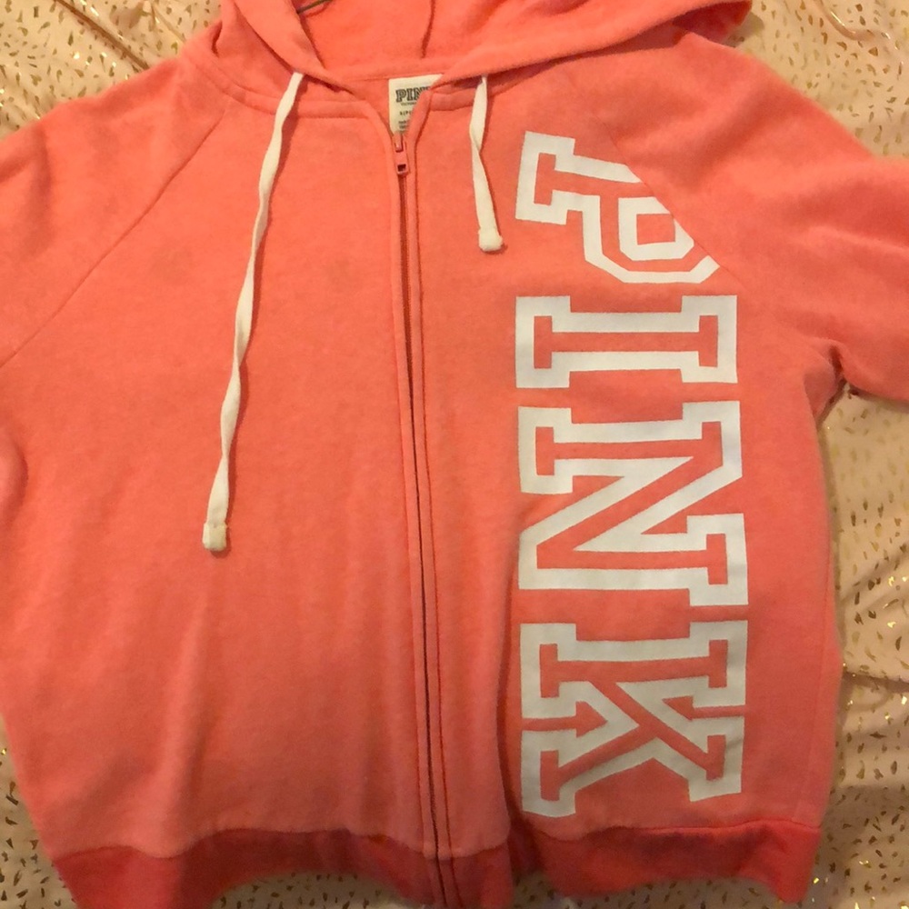 Pink brand light pink hoodie